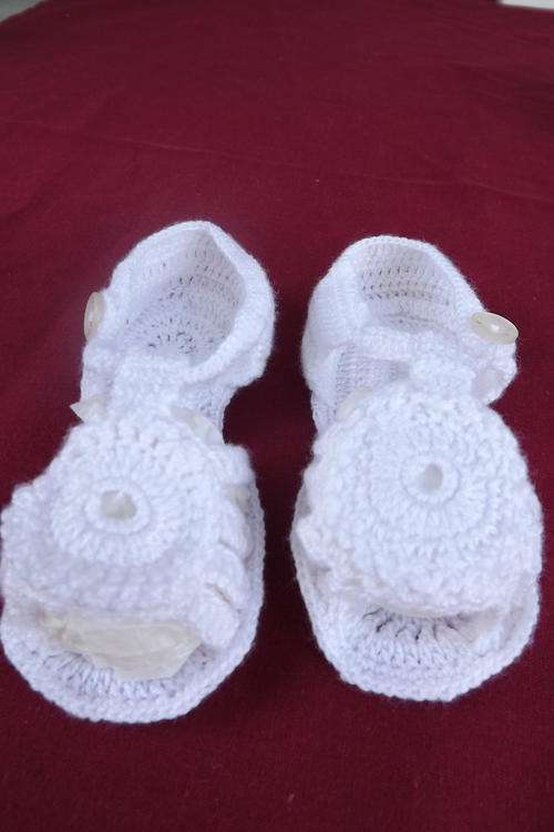 Pair of Cotton Crocheted Sandals