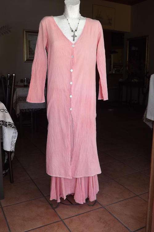 Apricot Colour Tie Dyed 2 Piece - Skirt in size 16/40 & Long Coat in size 14/38 by Love