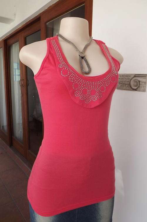 Sexy Embellished Crimson Colour Top in Poly & Rayon in size 6/30 by The Adventures of Legit Girl