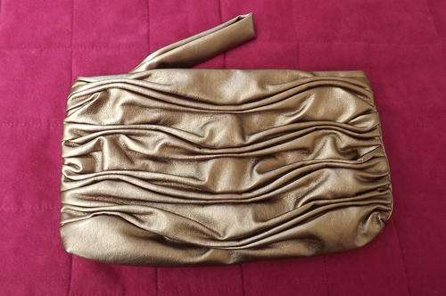 Golden Brown Zipped Bag in very good condition 18x30cm - pretty enough to wear in evening