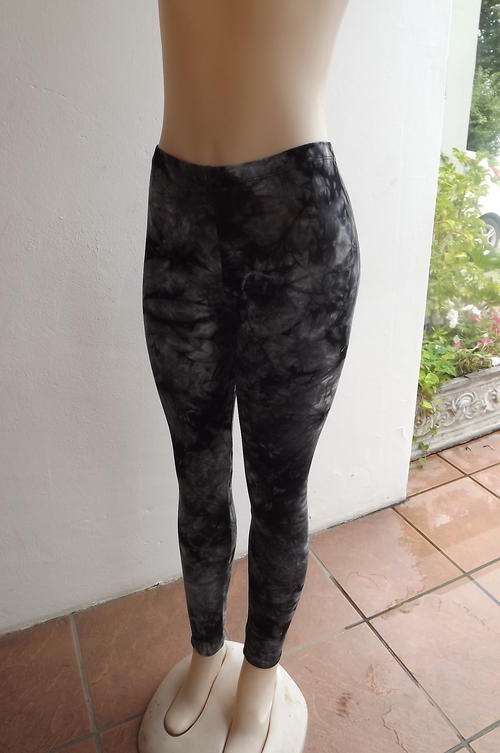 Black & white Mottled Rayon Stretch Leggings for size 32 to 34 - Feels like cotton - new