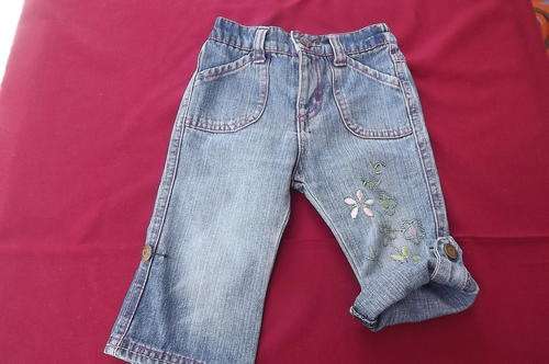 Jeans for Baby Girl of 6-12 months old by Network - nice embroidery on leg - good used condition