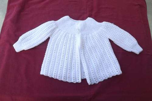 Beautiful White Hand Knitted Baby Jacket for 0-3mnth old - as new condition