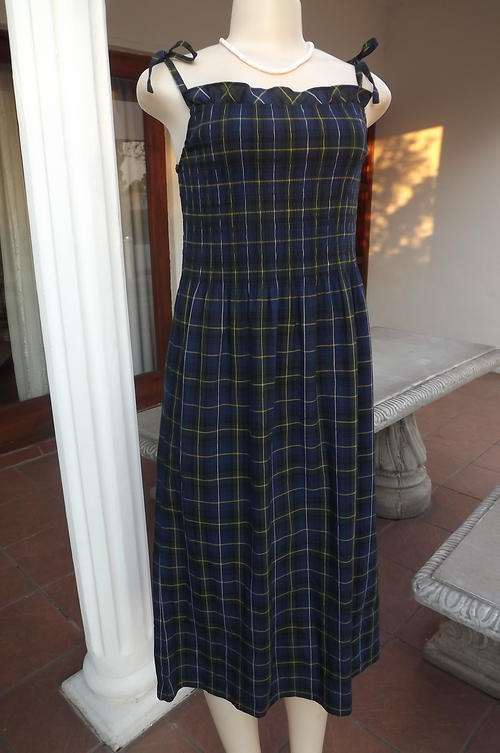 Lovely Navy Check Summer Dress in size 10/34 in Polycotton by Raymayers - good condition