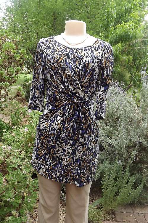 Pretty Animal Print Short Dress/Long Top with Purple by Insync Formal in size 10/34 - good condition