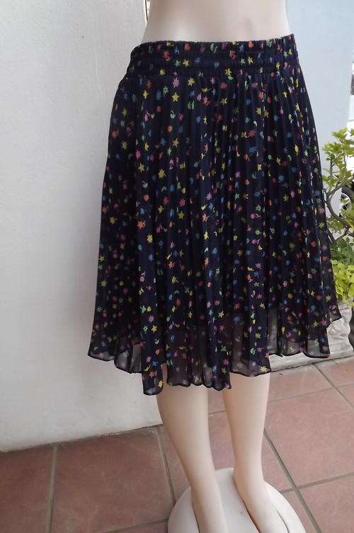 Navy knee length permanent pleated skirt size 38/14 by Kelso.Sheer polyester fabric.Good condition