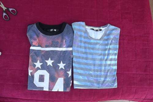 Set of 2 Small Fashionable men's t-shirts by RT.Used but still in good condition