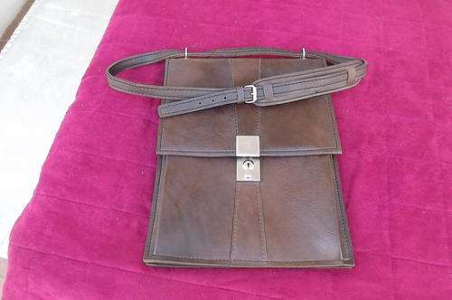 Brown Faux leather shoulder bag suitable for documents of books. Size 33 x 28cm. New condition.
