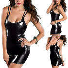 Strap Patent Leather Dress Metallic Wet look Club wear
