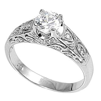1.5 CT Round Cut CZ Engagement Ring