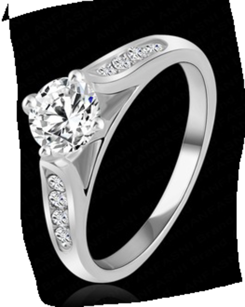 BEAUTIFUL PLATINUM PLATED AUSTRIAN CRYSTAL RING