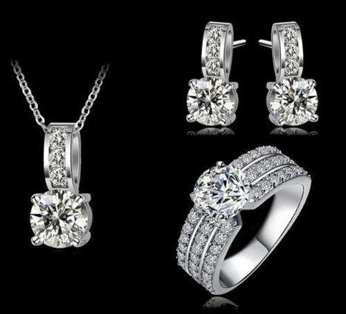 Simulated 3 PC Simulated Diamond Ring Set