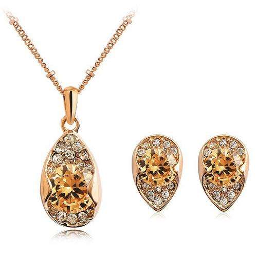 Rose Gold Plated Necklace and Earring Set