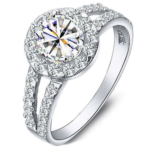 1.50 Carat Lab Created Diamond Halo Ring