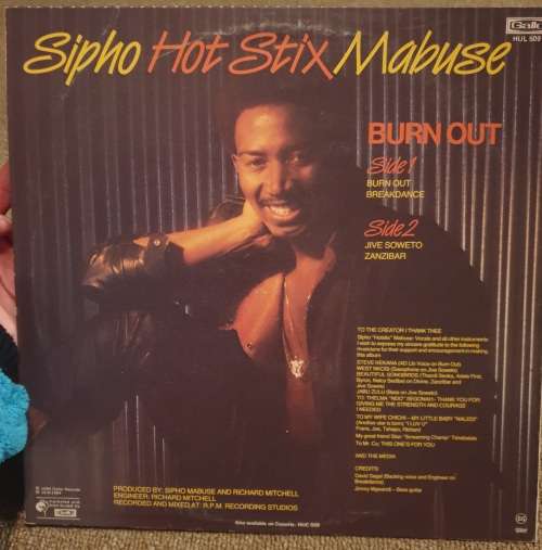 Autographed Sipho `Hotstix` Mabuse - Burnout Vinyl