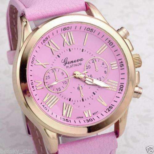 STUNNING!! Geneva  Leather Watch-