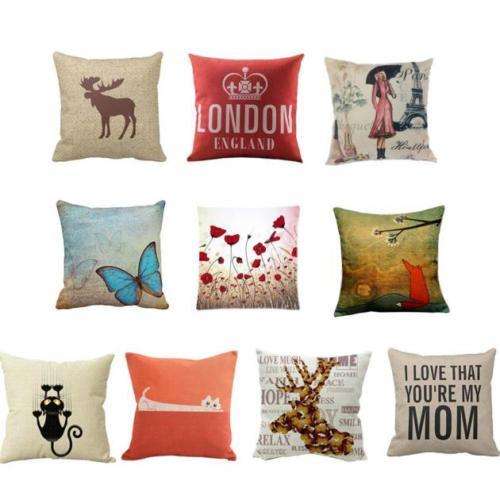 Fashion Vintage Soft Linen Pillow Case