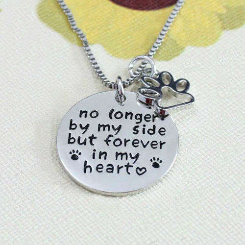"""No longer by my side but forever in my heart"" Memorial Necklace & Pendant"