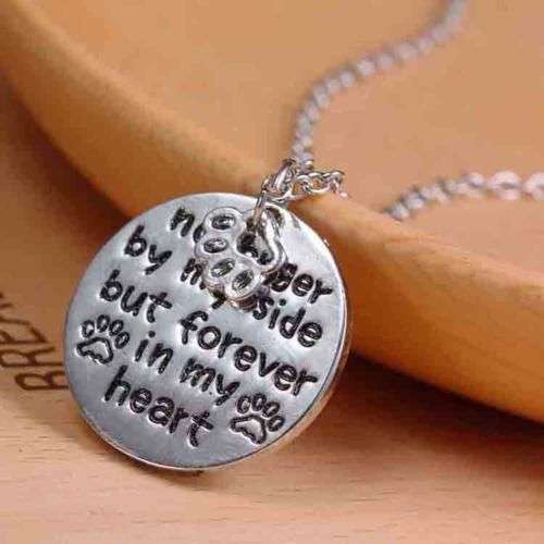 """No longer by my side but forever in my heart"" Memorial Necklace & Pendant"