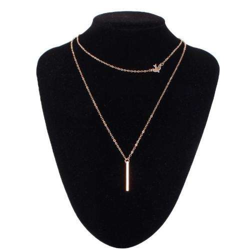 Multilayer Necklace with whimsical bird!! Latest Fashion!!