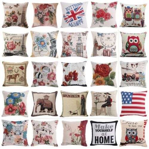 Fashion Vintage Soft Linen Pillow Case