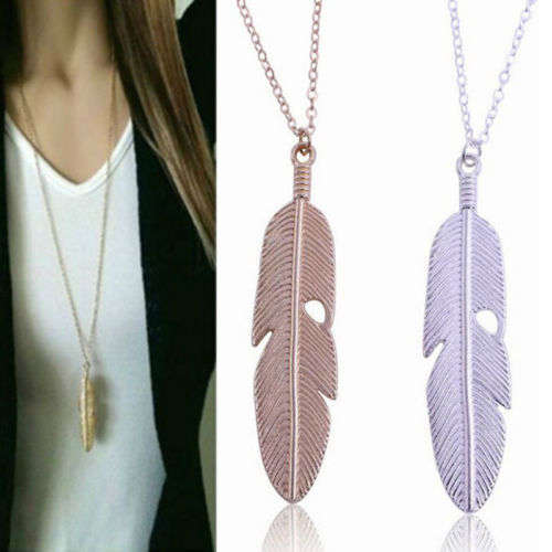 Feather Pendant  Necklace ** ( SPECIAL WEEKEND LOW SHIPPING)
