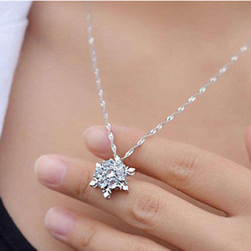 Snowflake - elsa's pendant - and chain - low low  shipping-