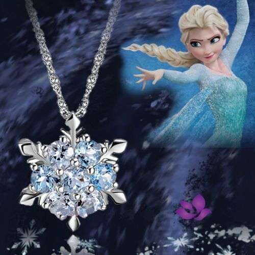 Snowflake - elsa's pendant - and chain - low low  shipping-