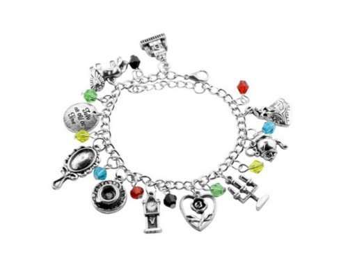 Beauty and the beast or alice in wonderland stunning charm bracelet** LOW  SHIPPING SPECIAL**