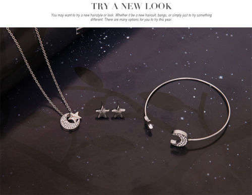 Moon and stars jewelry set ...PLUS A FREE GIFT