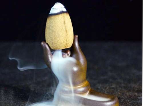 Stunning Black Porcelain Backflow Ceramic Cone Incense Burner