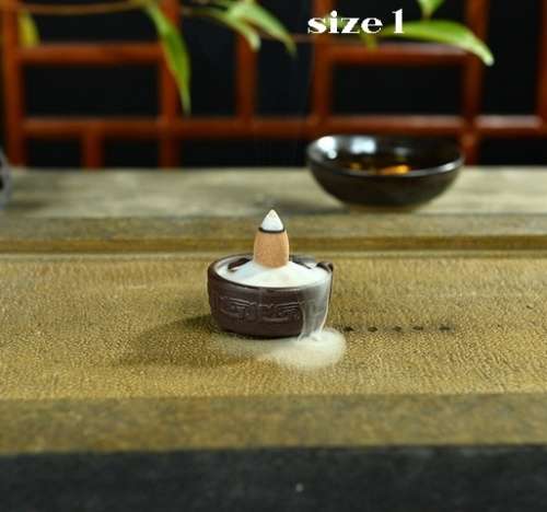 Stunning Black Porcelain Backflow Ceramic Cone Incense Burner