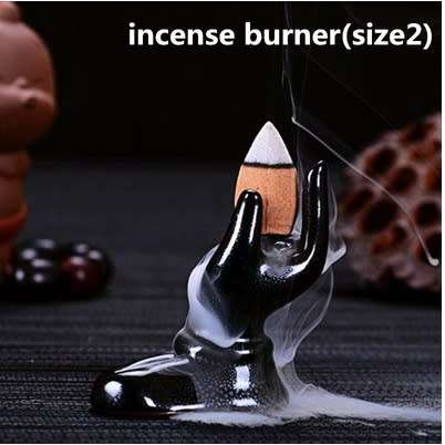 Stunning Black Porcelain Backflow Ceramic Cone Incense Burner