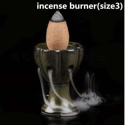 Stunning Black Porcelain Backflow Ceramic Cone Incense Burner