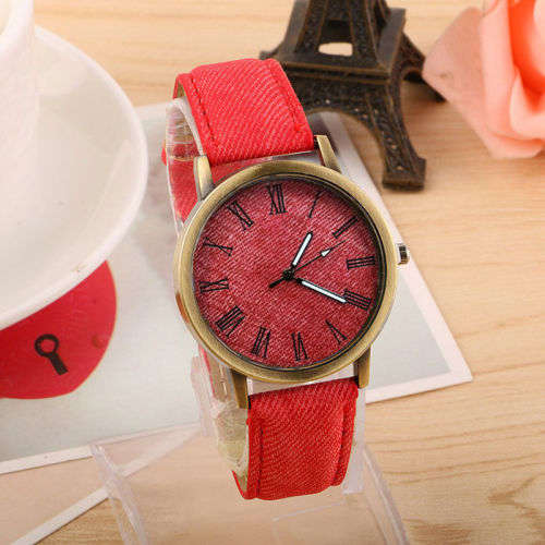 Denim  Leather Band Casual Quartz Wrist watch  *** LOW CRAZY WED SHIPPING**