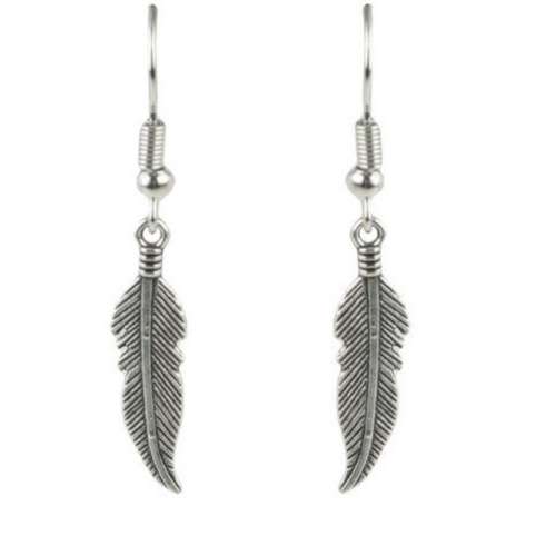 Feather charm earrings