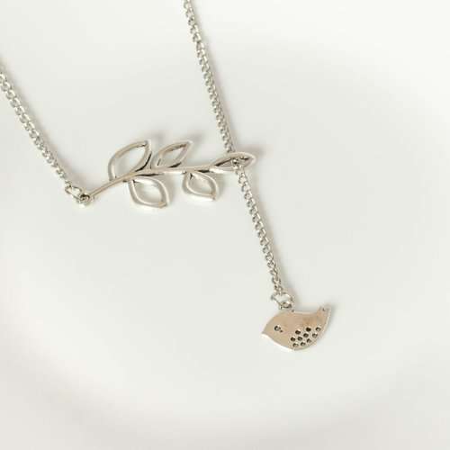 Delicate bird overlay necklace .. low SNAP FRI shipping special