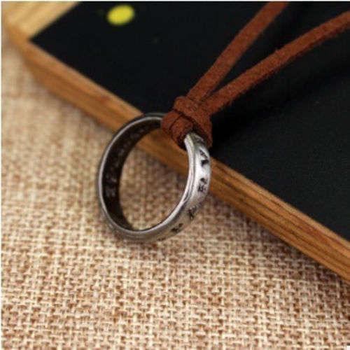 NEW Uncharted 4 Nathan Drake's Vintage Band Ring Leather Code Pendant Necklace