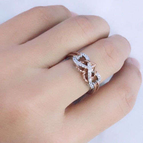 Exquisite 9 ct gold filled eternity promise ring with CZ