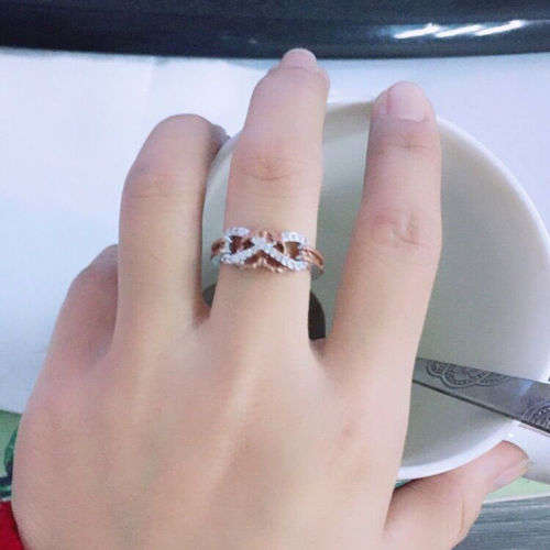 Exquisite 9 ct gold filled eternity promise ring with CZ