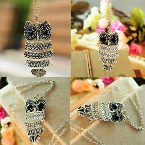 whimsical owl pendant and chain