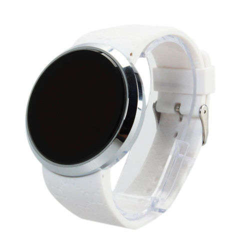 Waterproof Men's LED Touch Screen Day Date Silicone Wrist Watch Black