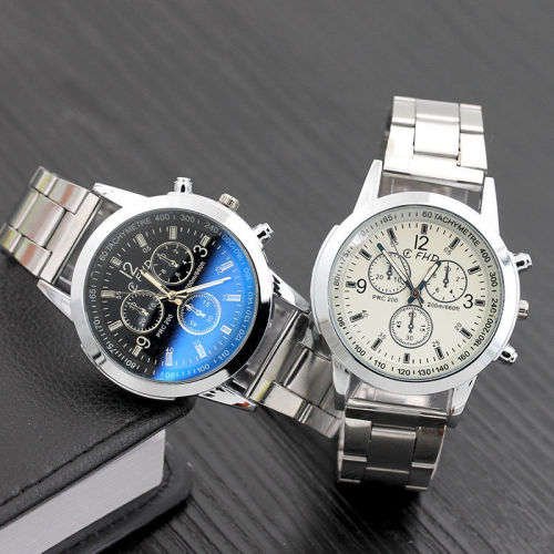 Luxury steel infused mens FHD elegant watch
