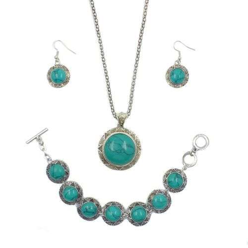 Tibetan silver pendant, bracelet and earrings.. low  shipping special...