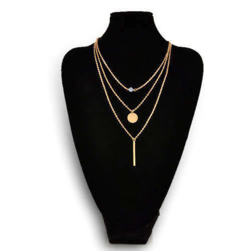 gold Charm, Statement Pendant with Necklace