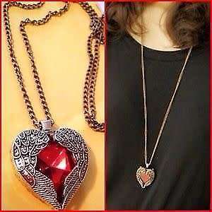 Angel wings red crystal pendant and free chain !! ! Local stock.. LOW SHIPPING