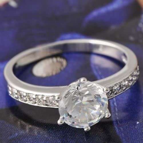 Fantastic!! CZ 18ct gold filled engagement  ring.. low shipping.local stock