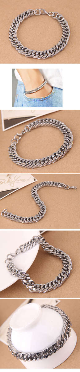 Stainless steel chunky mens bracelet..