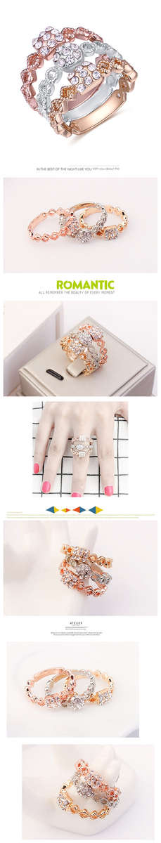 Stunning 3 piece white gold, rose gold and gold plated engagement set!!