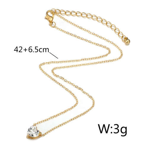 Beautiful heart CZ drop pendant necklace